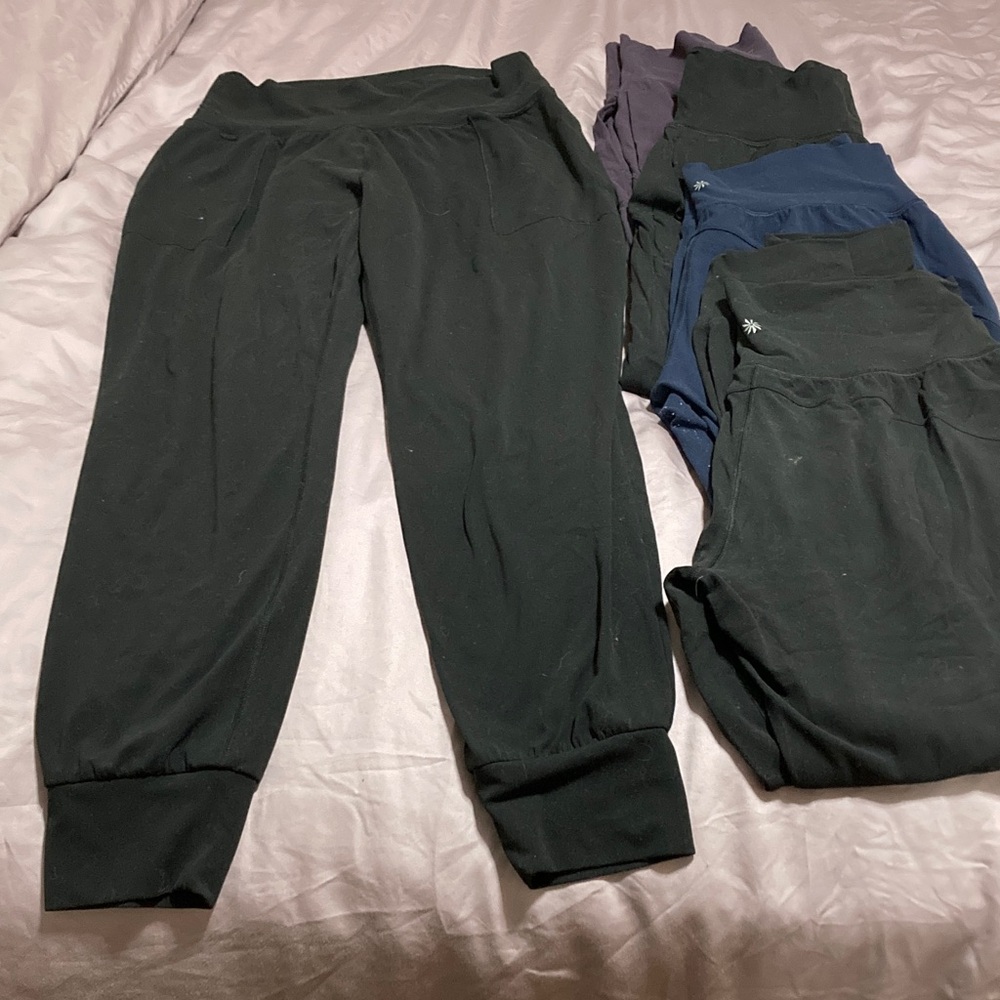 Athleta Salutation Jogger Lot of 5 Medium Black, Blue Purple